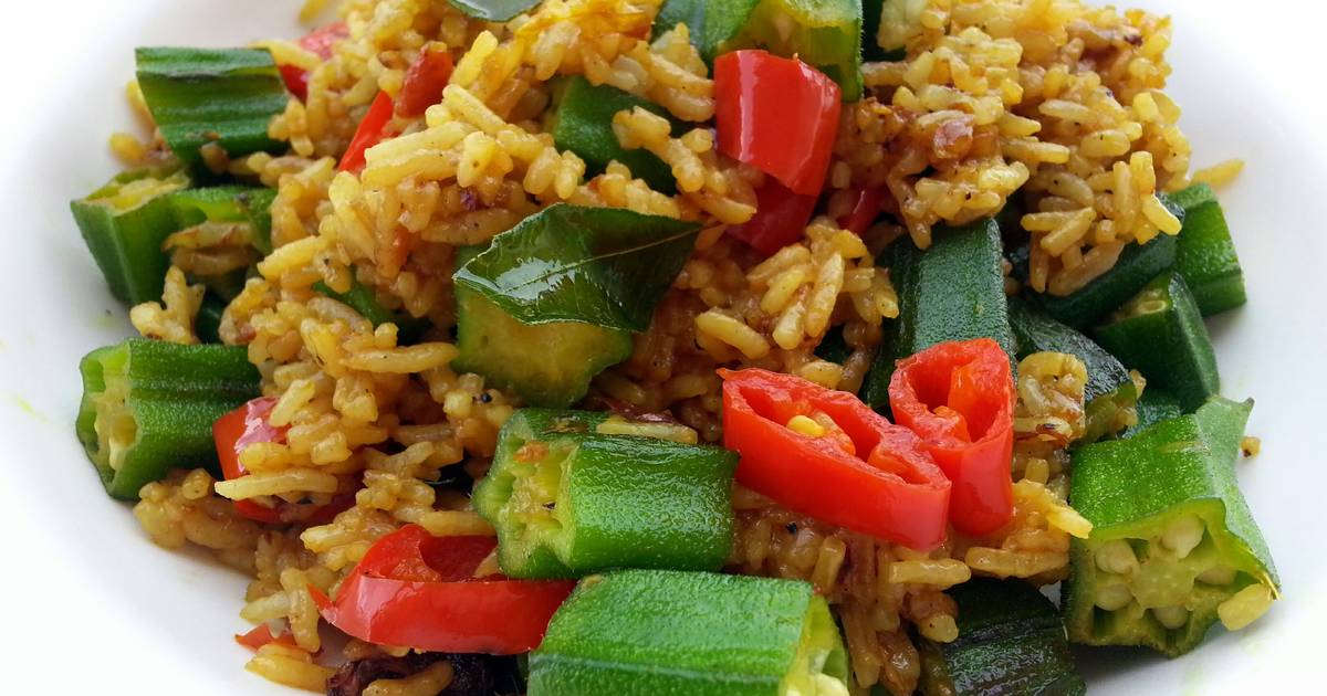 Okra In Tumeric Vegan Fried Rice Recipe by LeeGoh Cookpad