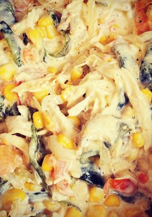 Una foto de Rajas poblanas con pollo