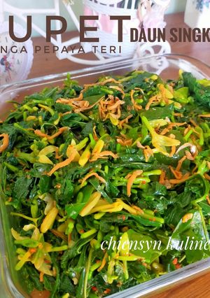 Foto resep Bupet (Bunga PEpaya Teri) daun singkong