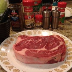 Grilled rib eye (delmonico) A picture of Grilled rib eye (delmonico).