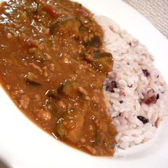 A picture of Easy Eggplant and Tomato Keema Curry.