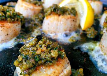 Ultimate Prepare Recipe Smoky seared scallops with pesto Most Delicious Ultimate Prepare Recipe Smoky seared scallops with pesto Most Delicious