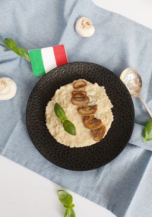 Une photo de Risotto gorgonzola / champignon au MCC