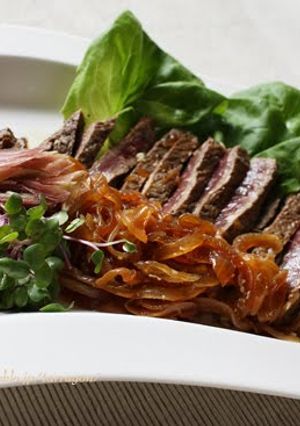 A picture of Beef Steak in Refreshing Japanese Marinade.