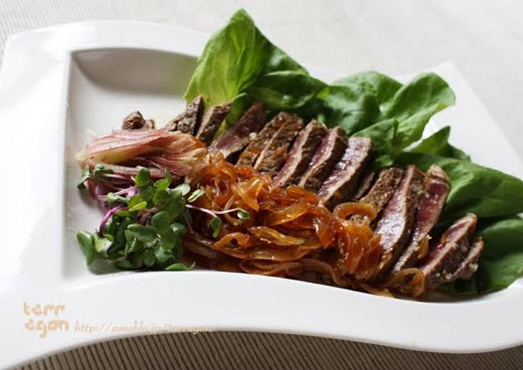 Steps to Prepare Award-winning Beef Steak in Refreshing Japanese Marinade