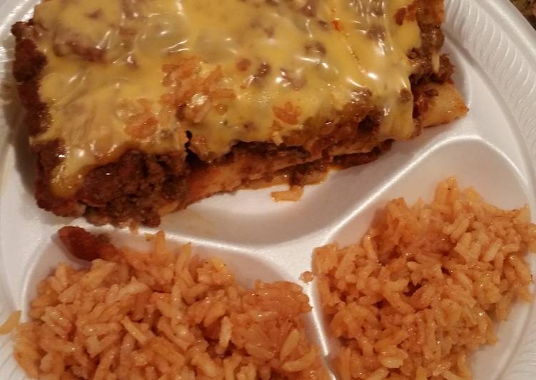 Wednesday Fresh Homemade Beef and Cheese Enchiladas- Recipe from Lubys Cafeteria made simple