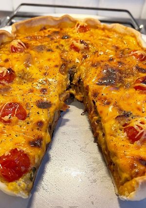 Une photo de Quiche courgettes,champignonset jambon
