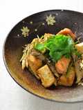 Sauted Autumn Salmon, Mushrooms and Atsu-age Tofu with Soy Sauce
