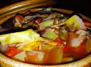 A picture of vegetable beef soup