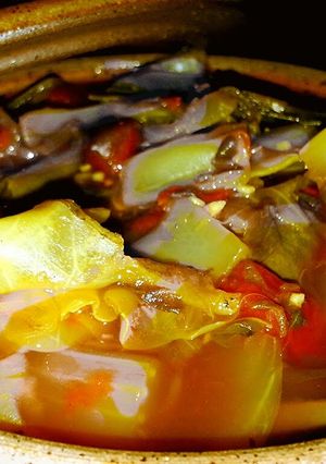 A picture of Mike's Negative Calorie Vegetable Beef Soup.