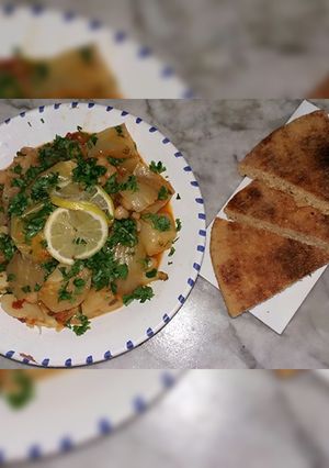 صورة لوصفة طاجين بسباس مع خبز القمح 😛😍