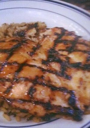 A picture of Grilled Chicken Breast with Pineapple Rum Glaze.