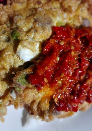 Foto resep Telur Dadar Sambal Tomat Ebi