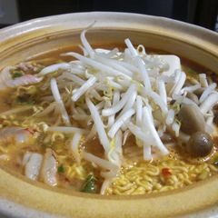 A picture of Easy, Spicy and Delicious Ramen Jjigae with Shin Ramen.