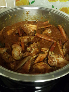 A picture of South African Indian Crab Curry.