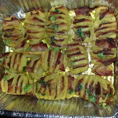 A picture of Bacon Hasselback Potatoes.