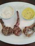 Grilled or Pan Seared Lamb Chops with Dipping Sauces