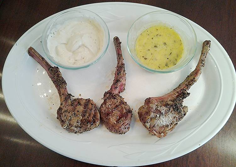 Easiest Way to Make Speedy Grilled or Pan Seared Lamb Chops with Dipping Sauces