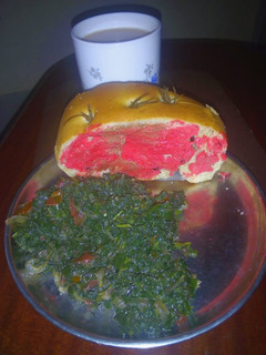 A picture of Buttered managu,focaccia bread&tea #4weeksChallenge.