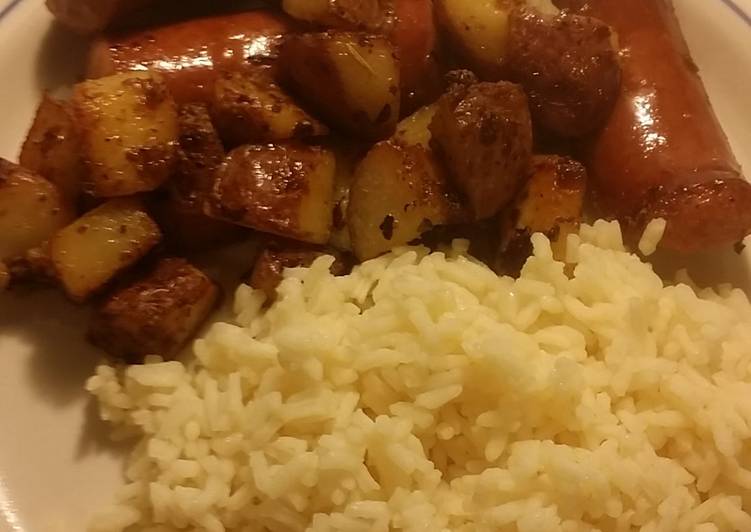 Taisen's husband's fried kielbasa and potatoes