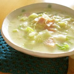 A picture of Cabbage and Ham Cheese Soup.