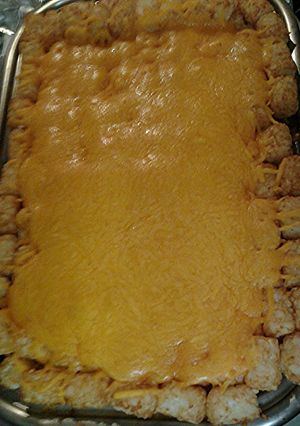 A picture of Tater tot casserole.