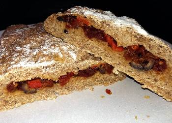 How to Prepare Appetizing Sophies Olive roasted pepper and sundried tomato stuffed bread