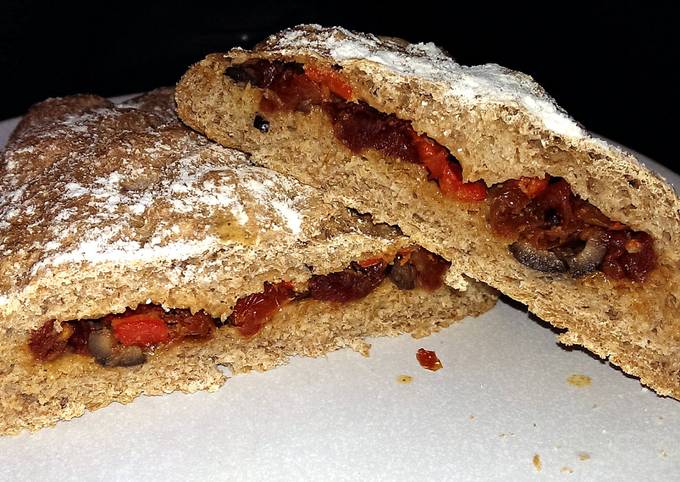 Sophie's Olive, roasted pepper and sundried tomato stuffed bread
