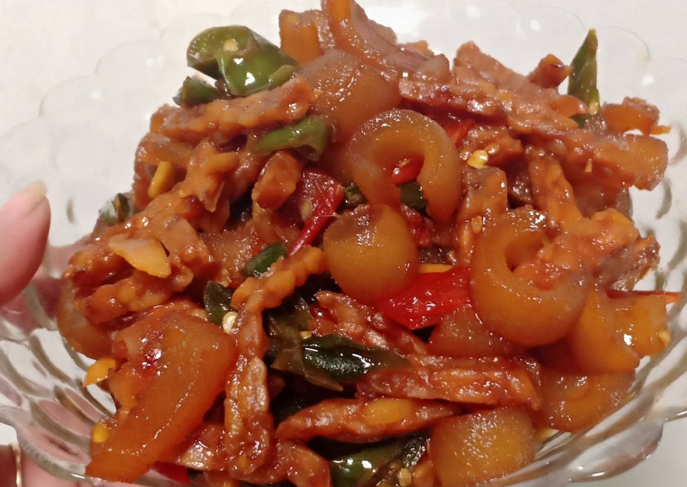 Tumis kikil tempe