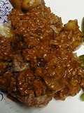 Mushrooms stuffed in meat loaf