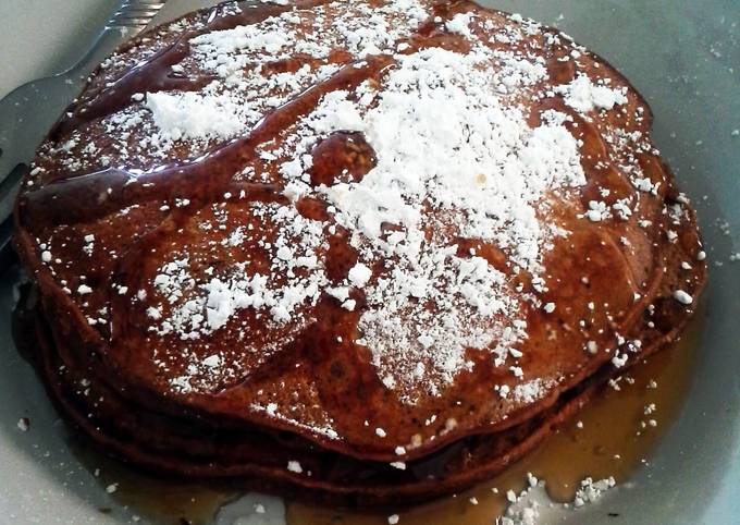 Chocolate Peanut Butter Banana Pancakes