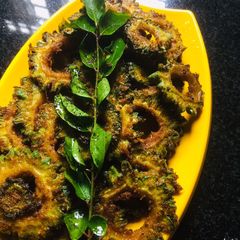 A picture of Karela(bitter gourd fry).