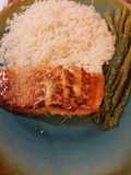 Honey coconut glazed salmon