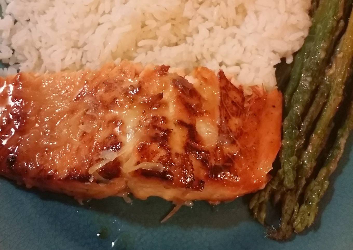 Honey coconut glazed salmon