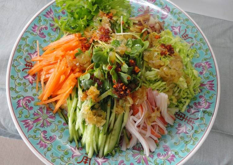 Recipe of Favorite Somen Noodles with Lots of Vegetables and Leek Sauce