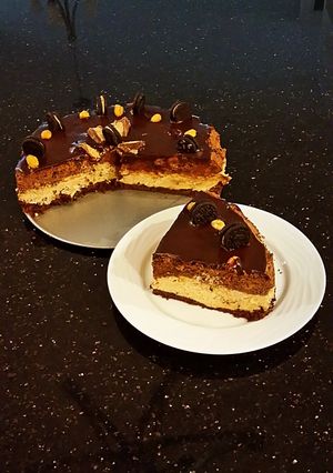 A picture of Peanut Butter and Chocolate Mousse Torte.