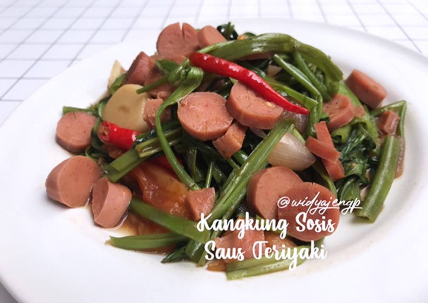 Kangkung Sosis Saus Teriyaki