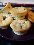 Choc chip muffin with marsbar centre
