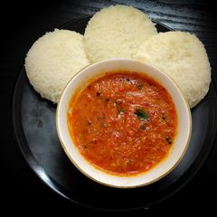 A picture of Tomato Garlic Chutney : Perfect with Hot Idlies.