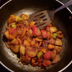 A picture of Tricolored peppers potato.