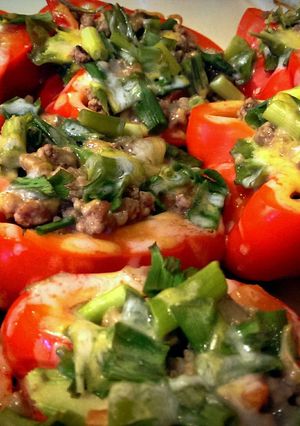 A picture of Stuffed Red Bell Peppers (Without Rice).