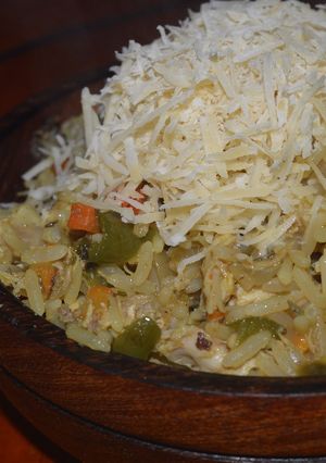 Una foto de Risotto de pollo