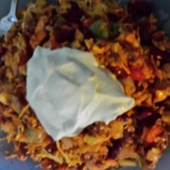 A picture of Rebecca's Taco sald.