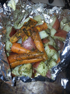 A picture of Roasted Potatoes with Carrots.