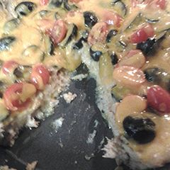 Cheesy pie pan tuna A picture of Cheesy pie pan tuna.