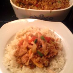 A picture of Leftover fried chicken made into a casserole.