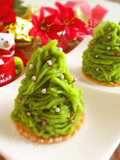 Matcha and Sweet Potato Mont Blanc Christmas Trees