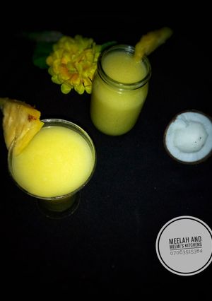A picture of Pineapple and Coconut juice.
