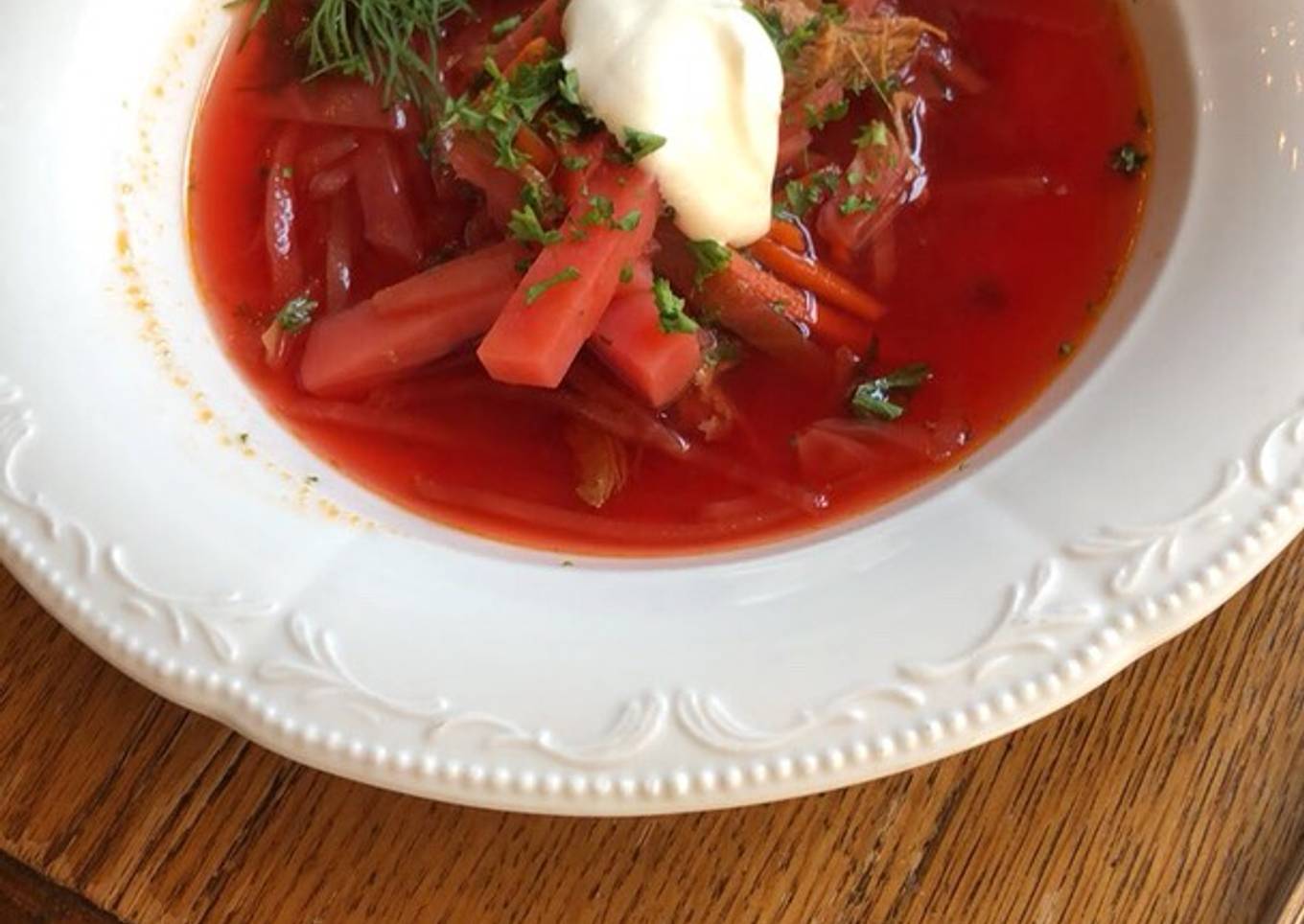 Sopa caliente Rusa Borscht