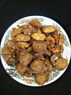 A picture of Yam balls and egg into egg.